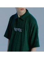 韓國Romantic Crown - MINIMAL LOGO KNIT POLO_GREEN